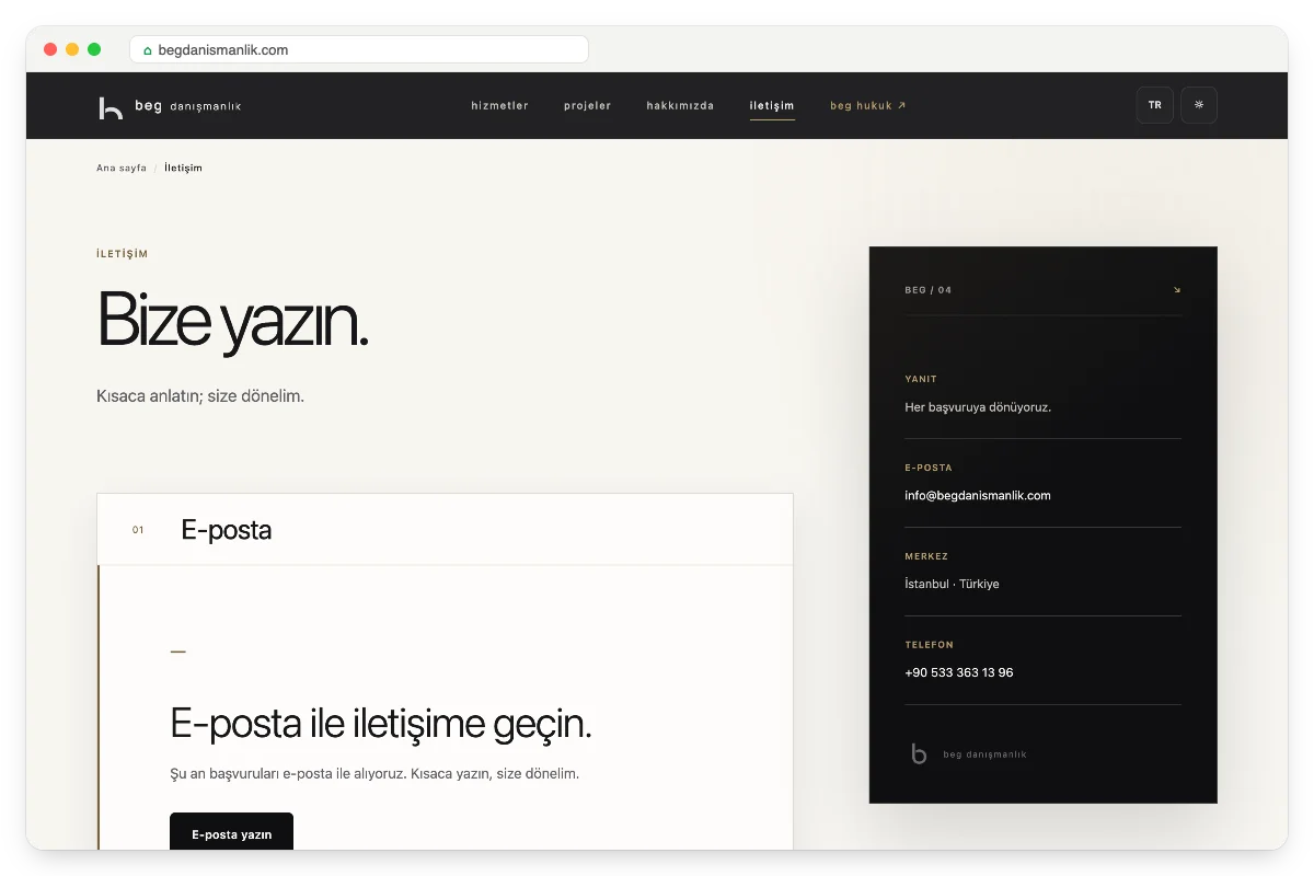 Contact page