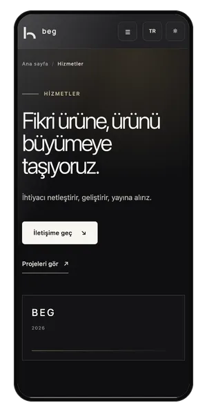 BEG Danışmanlık: Telefonda hizmetler sayfası