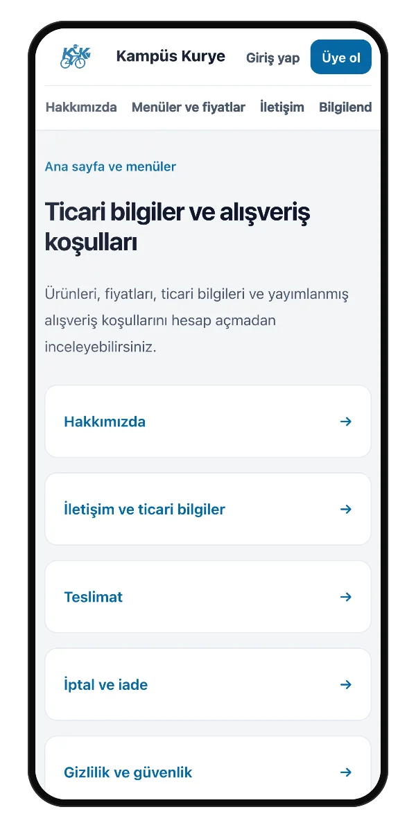 Ticari bilgiler ve koşullar