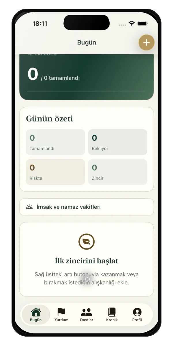 Today screen (light theme)